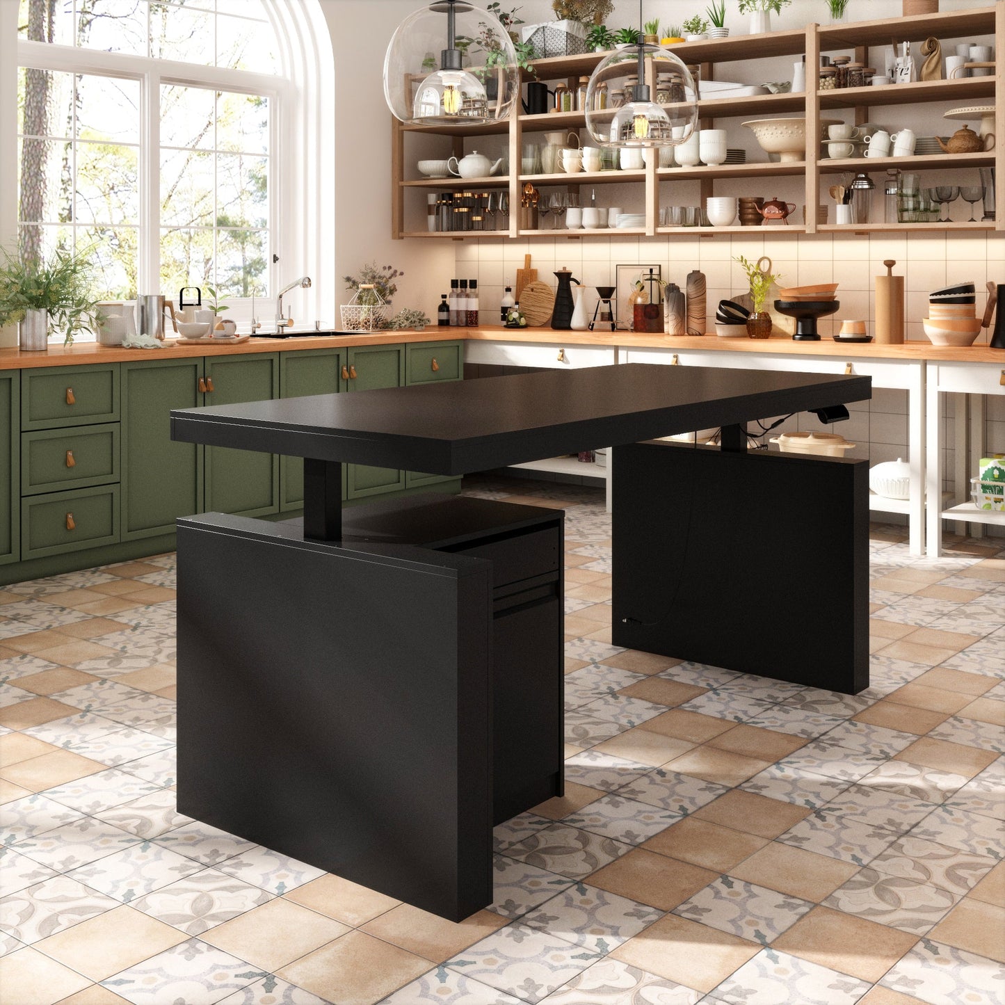 Îlot de cuisine relevable