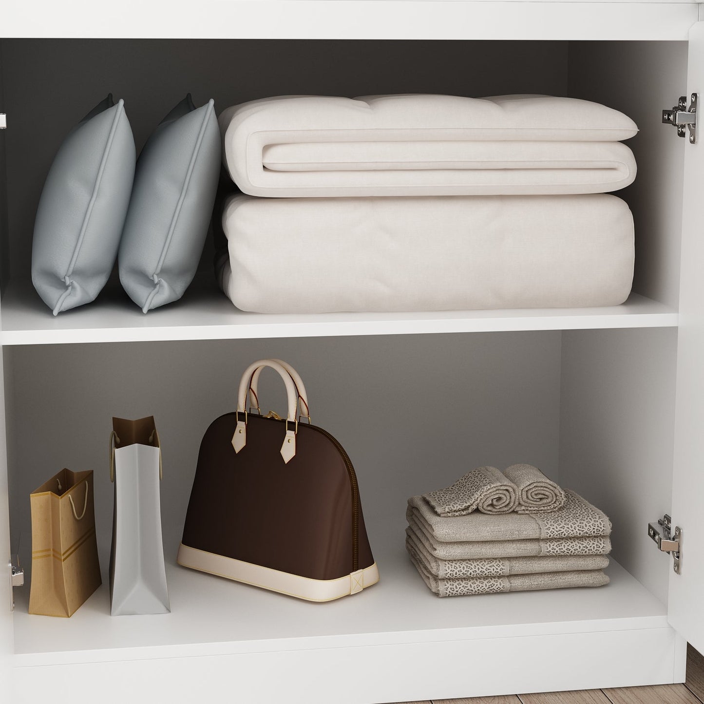 Armoire en bois massif et en panneaux de particules