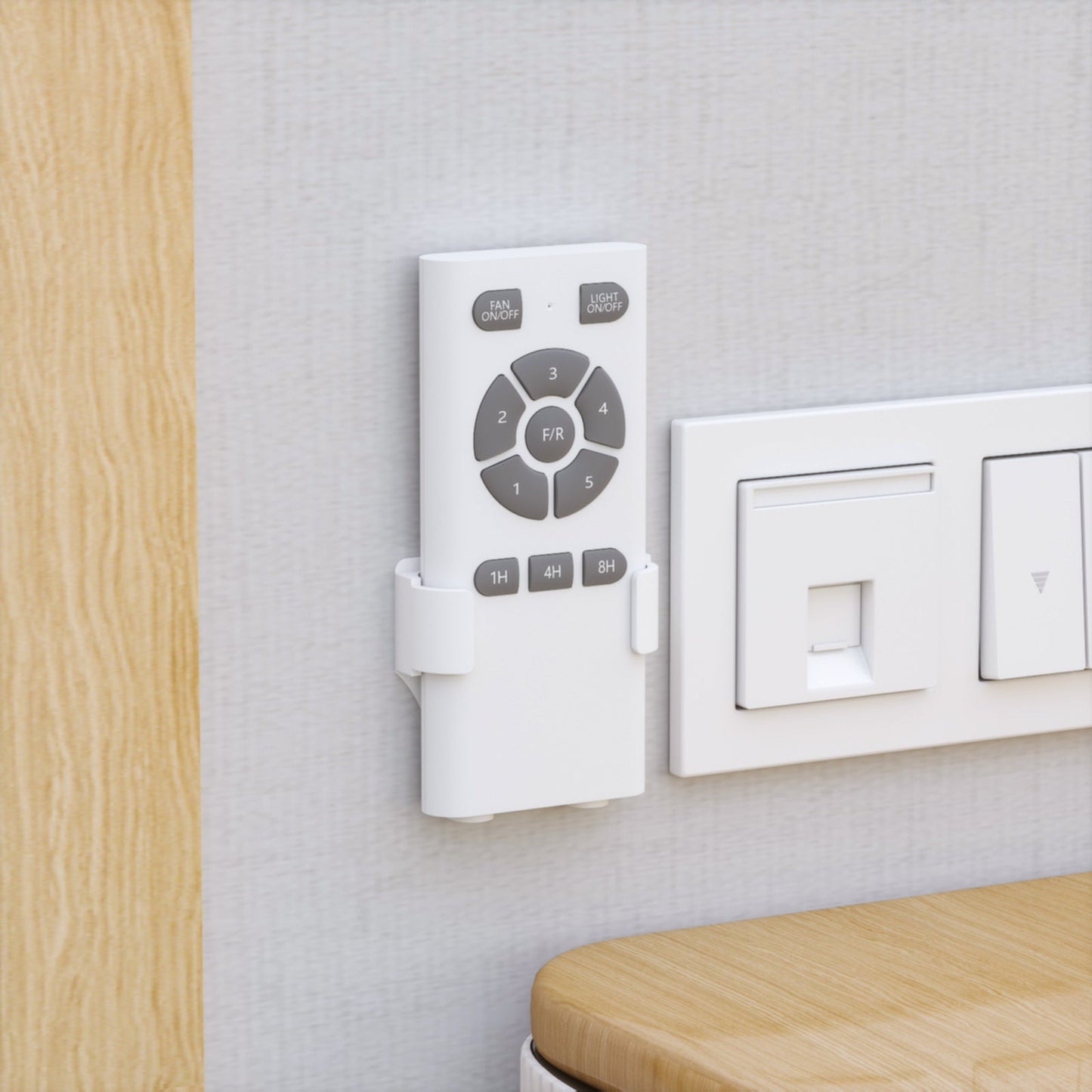 Ventilateur de plafond à 8 pales réversibles, télécommande, pales à 2 faces