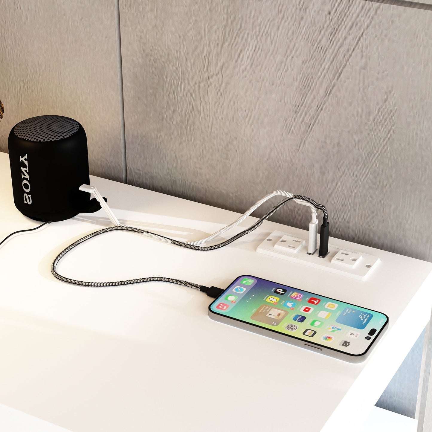 Commode à 9 tiroirs avec éclairage LED