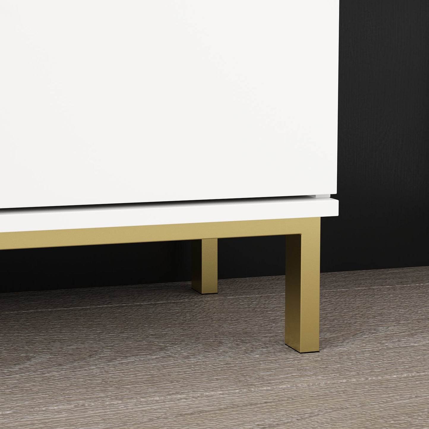 Commode verticale à 3 tiroirs avec pieds en métal pour chambre à coucher