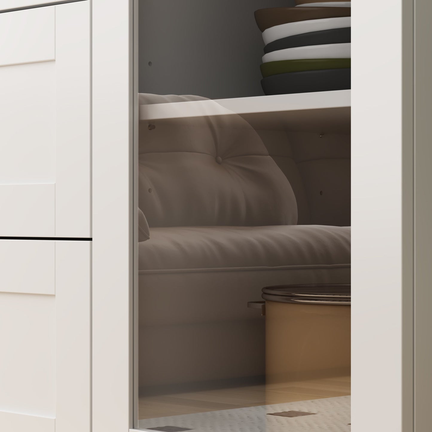 Armoire de cuisine de 78,7 pouces de haut avec 3 tiroirs, 6 portes et étagères