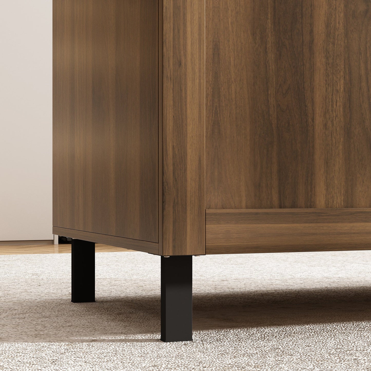 Îlot de cuisine en bois avec comptoir en placage de marbre et rangements