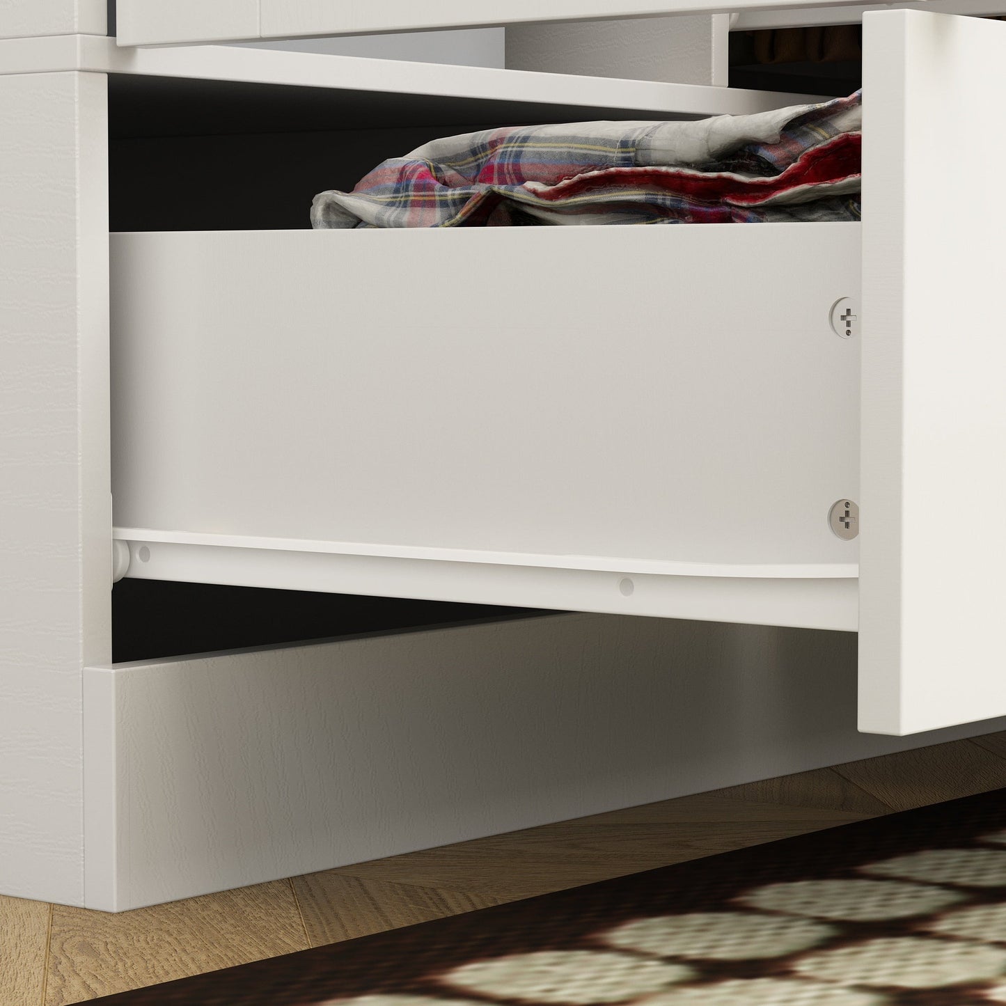 Grande armoire-penderie pour chambre à coucher, meuble de rangement à 4 portes et 5 tiroirs