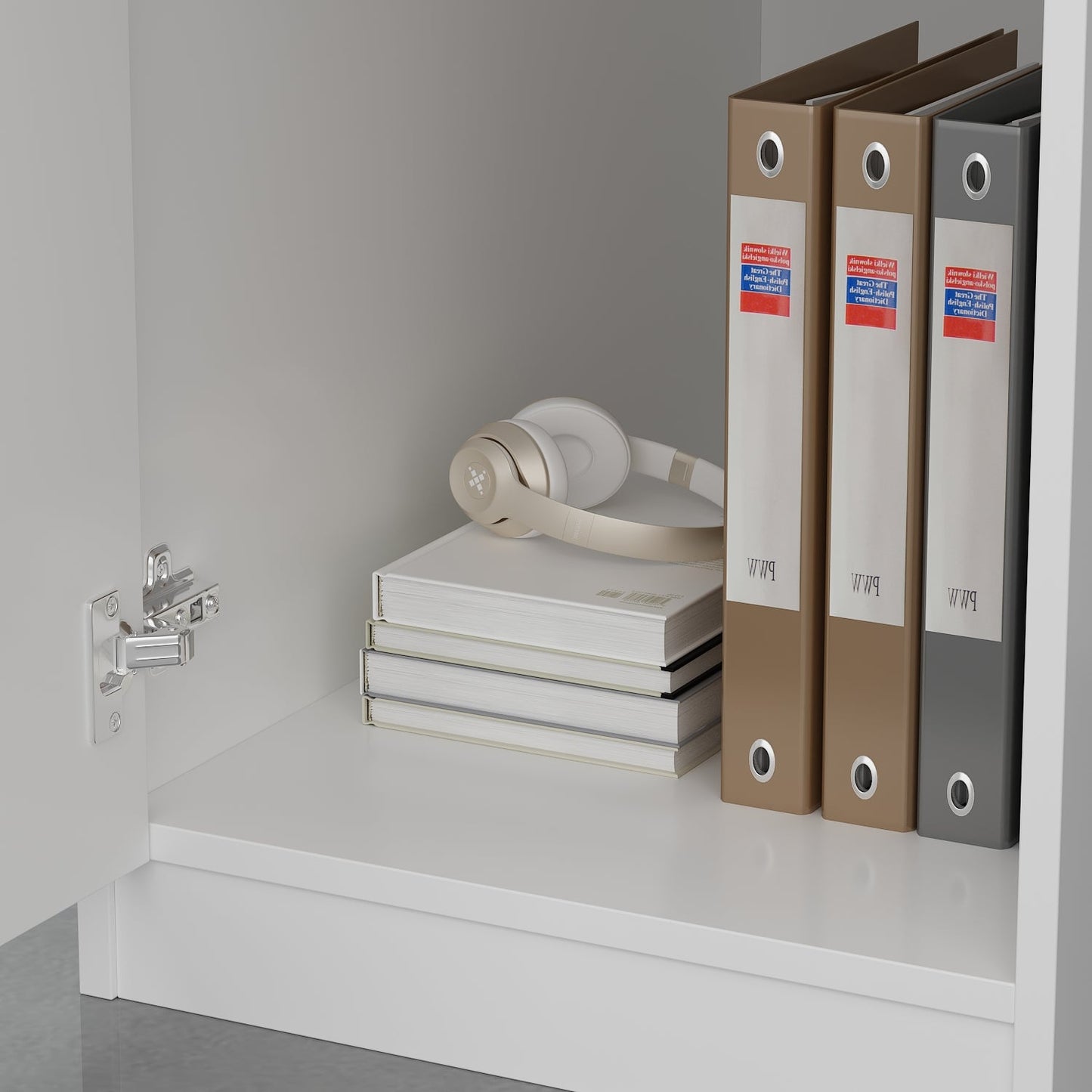 Bureau d'accueil avec comptoir, tiroir verrouillable et étagère