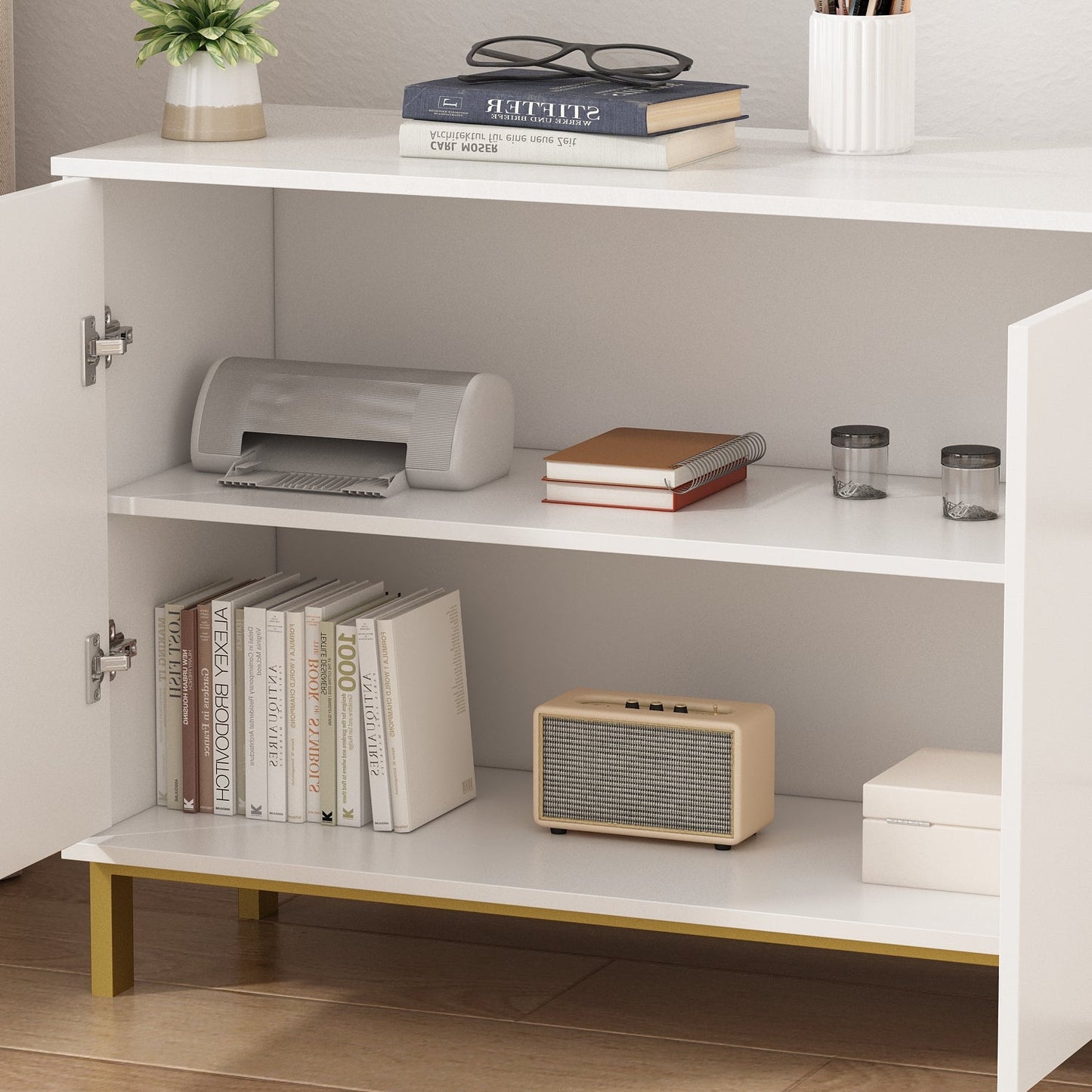 Buffet-bar à 3 tiroirs et 2 portes, meuble de rangement, crédence, coin café