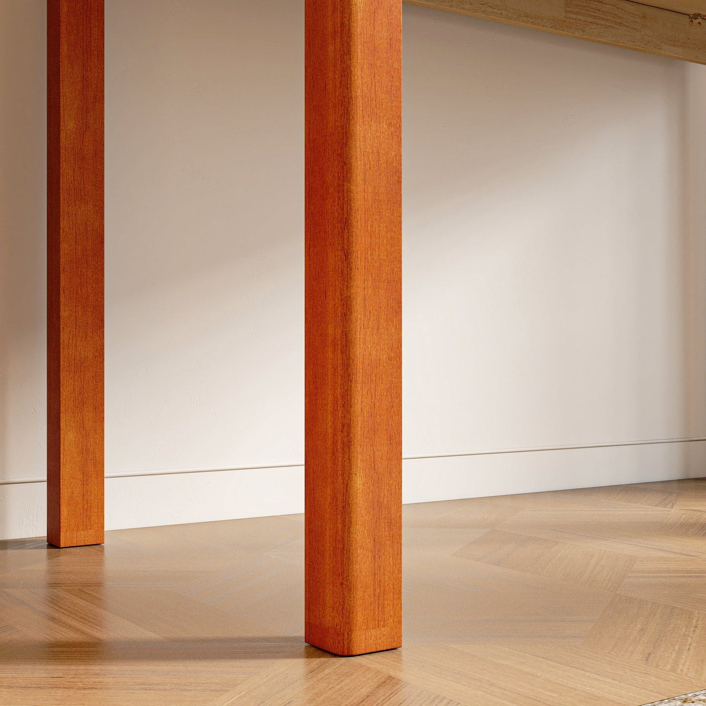 Bureau à double tiroir en bois d'hévéa