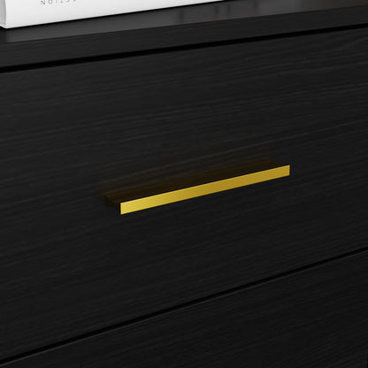 Meuble de rangement à 3 tiroirs et 2 portes, pieds en métal, pour salle à manger et salon