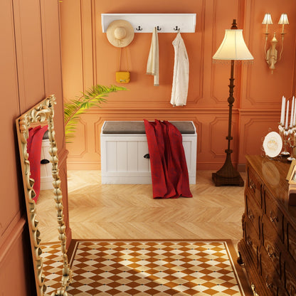 Meuble d'entrée avec étagère, rangement à chaussures et armoire à manteaux.