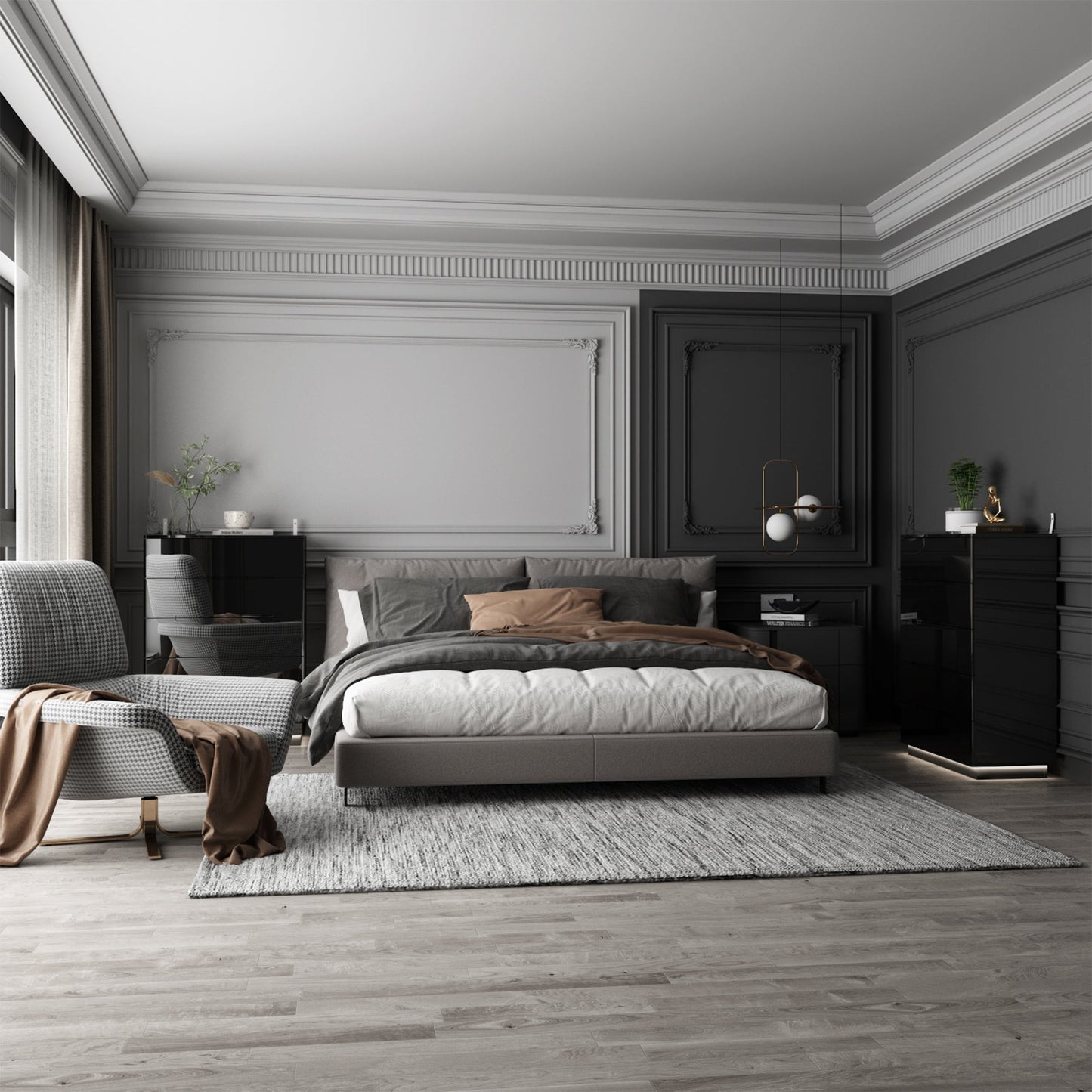 Commode à 5 tiroirs avec éclairage intégré