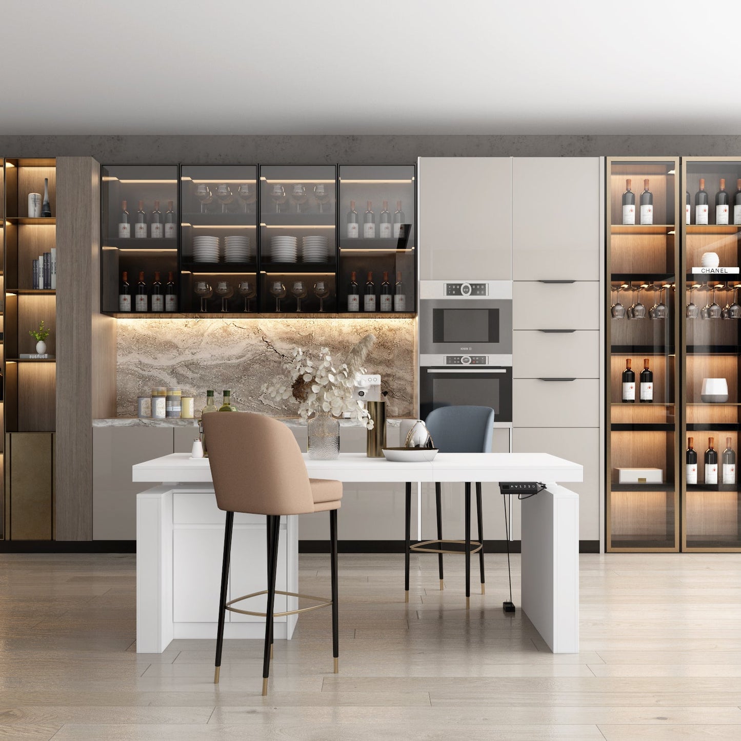 Îlot de cuisine relevable