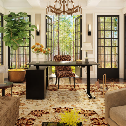 Bureau assis-debout extra-large avec vérin électrique - Plateau de 63 x 31,5 cm