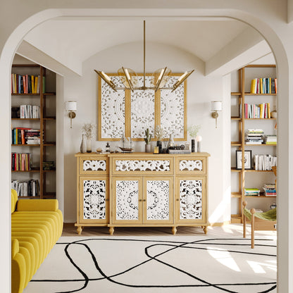 Buffet/meuble de rangement de 59,1 cm de large avec décorations murales