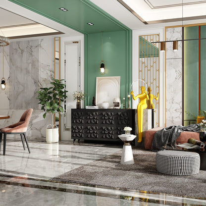 Commode à 4 portes avec pieds en métal