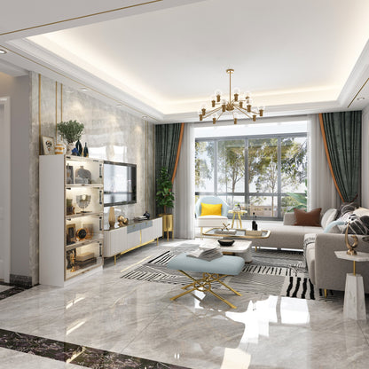 Vitrine vitrée à 4 niveaux avec éclairage LED