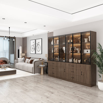 Bibliothèque combinée avec éclairage LED