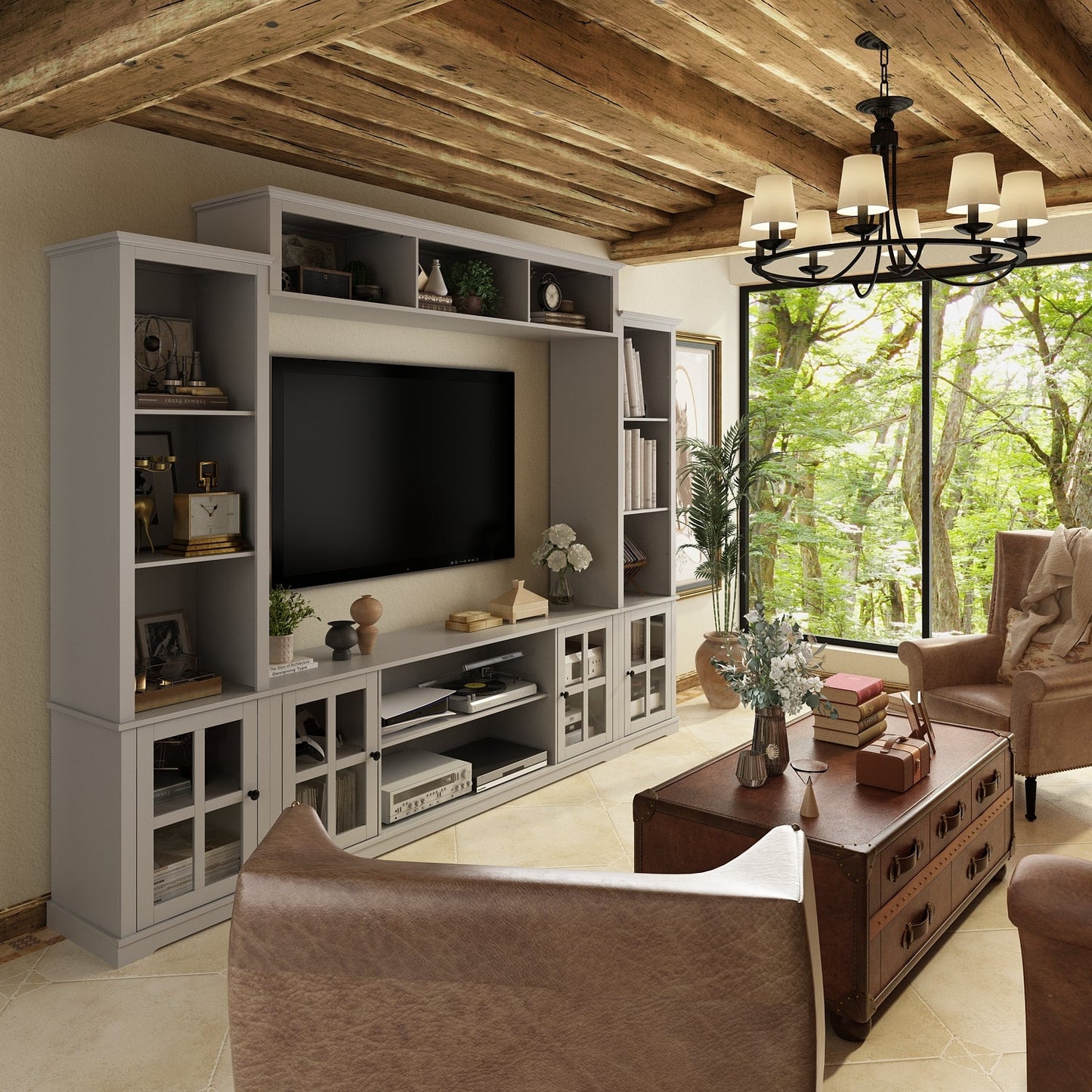 Meuble TV grand centre de divertissement