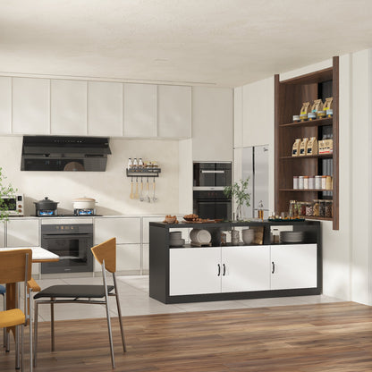 Îlot de cuisine double face de 78,7 cm de large