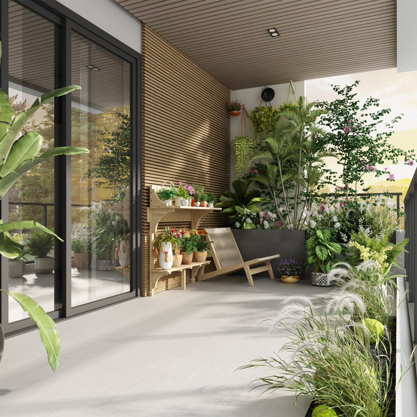 Table de balcon en bois massif