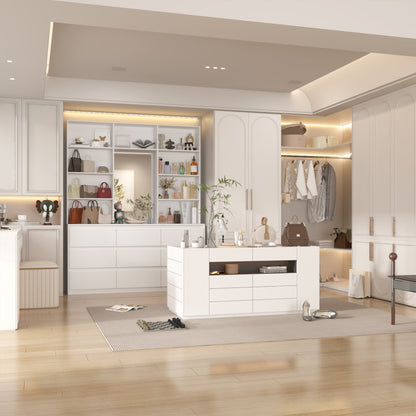 Système de dressing élégant avec 9 tiroirs et miroir