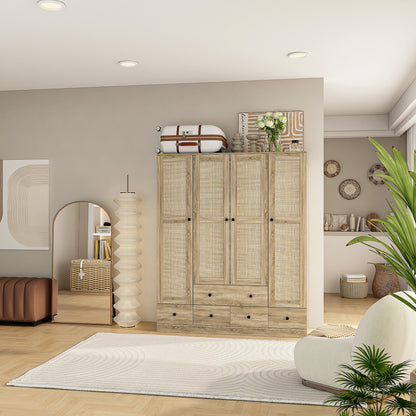 Armoire de style rustique avec 4 portes tressées en vigne