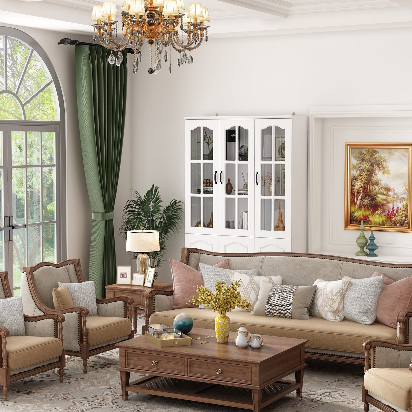 Vitrine en bois pour bureau à domicile, salon