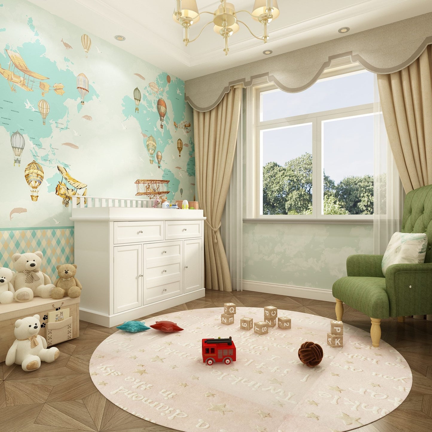 Table à langer à 3 tiroirs avec 2 placards