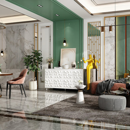 Commode à 4 portes avec pieds en métal