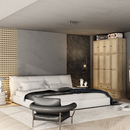 Armoire de style rustique avec 4 portes tressées en vigne