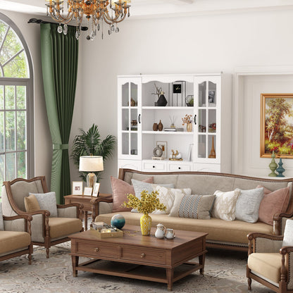 Vitrine en bois pour bureau à domicile, salon