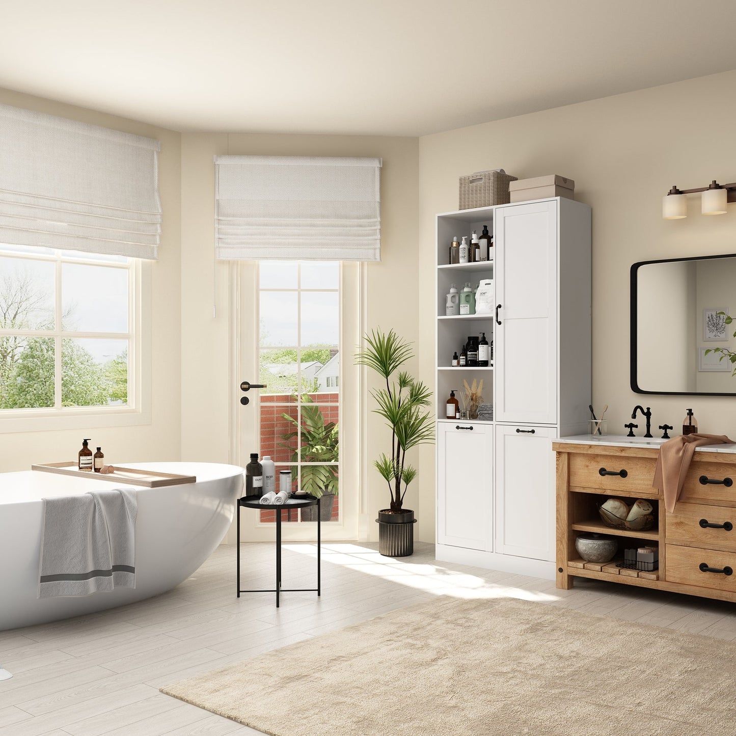 Meuble de salle de bain élégant avec finition blanche