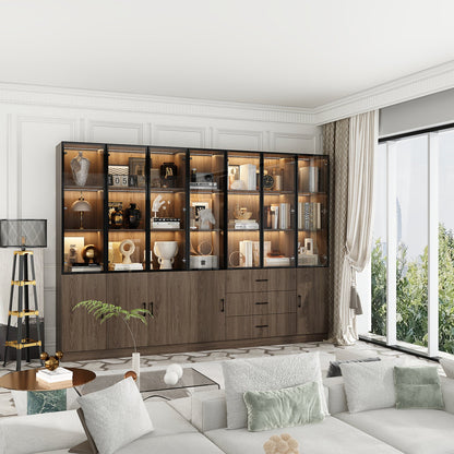 Bibliothèque combinée avec éclairage LED