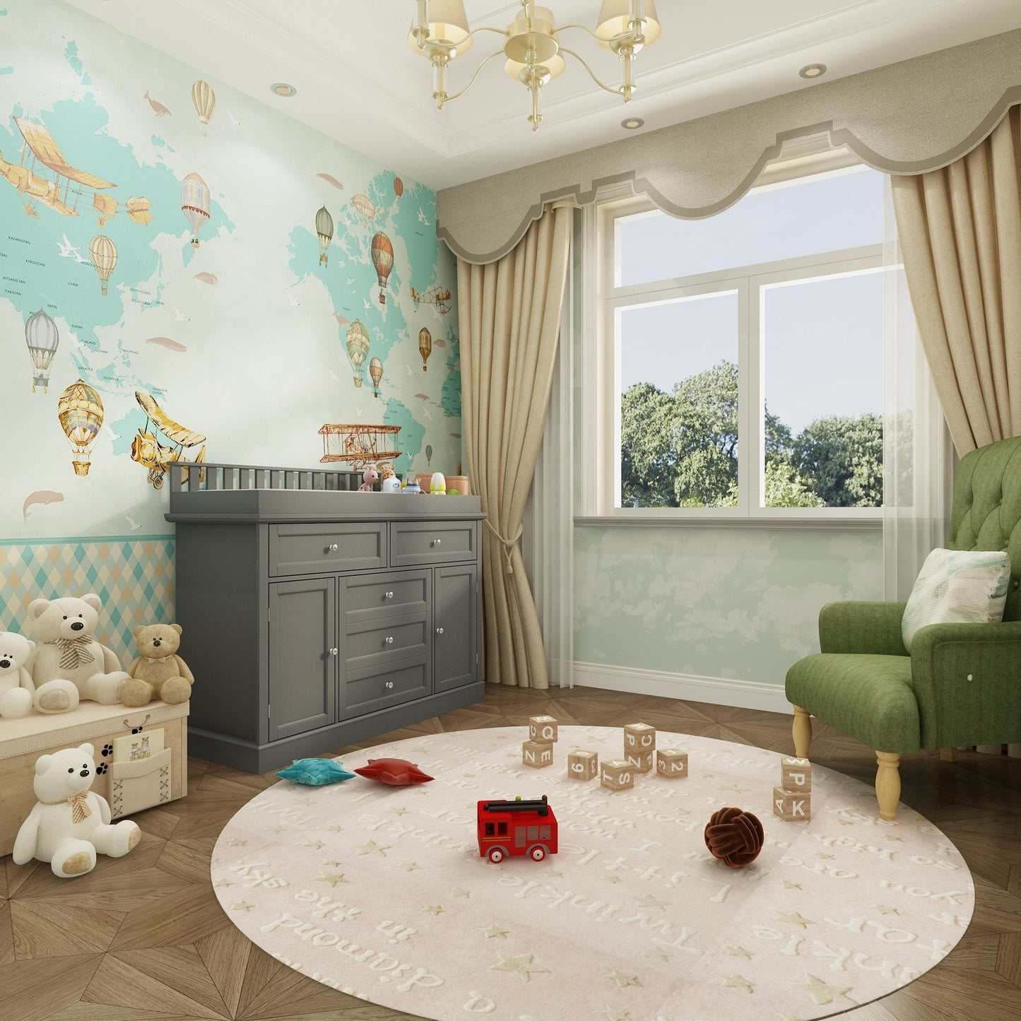 Table à langer à 3 tiroirs avec 2 placards