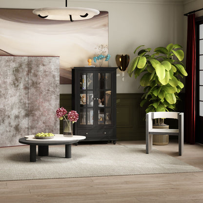 Buffet/meuble de rangement avec étagère à 3 niveaux et portes en acrylique