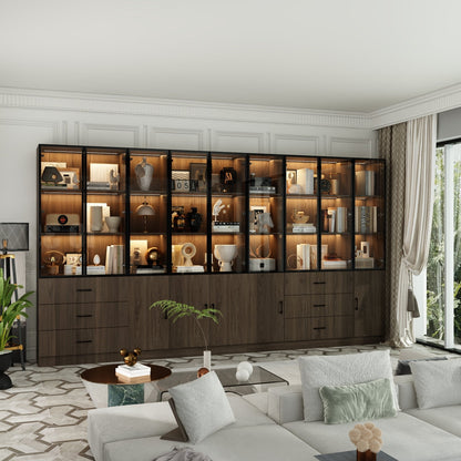 Bibliothèque combinée avec éclairage LED