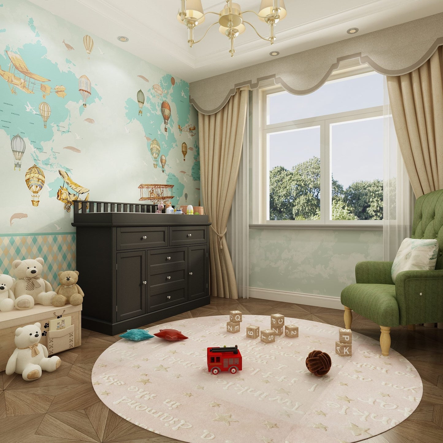 Table à langer à 3 tiroirs avec 2 placards