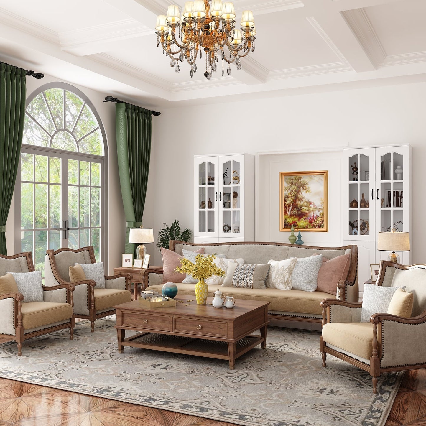 Vitrine en bois pour bureau à domicile, salon