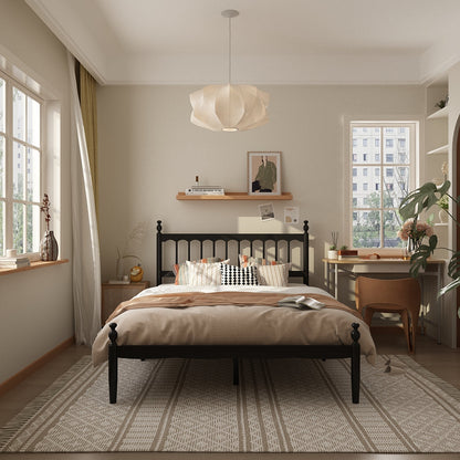 Cadre de lit en bois massif - Hévéa et pin, design élégant et robustesse, format Queen