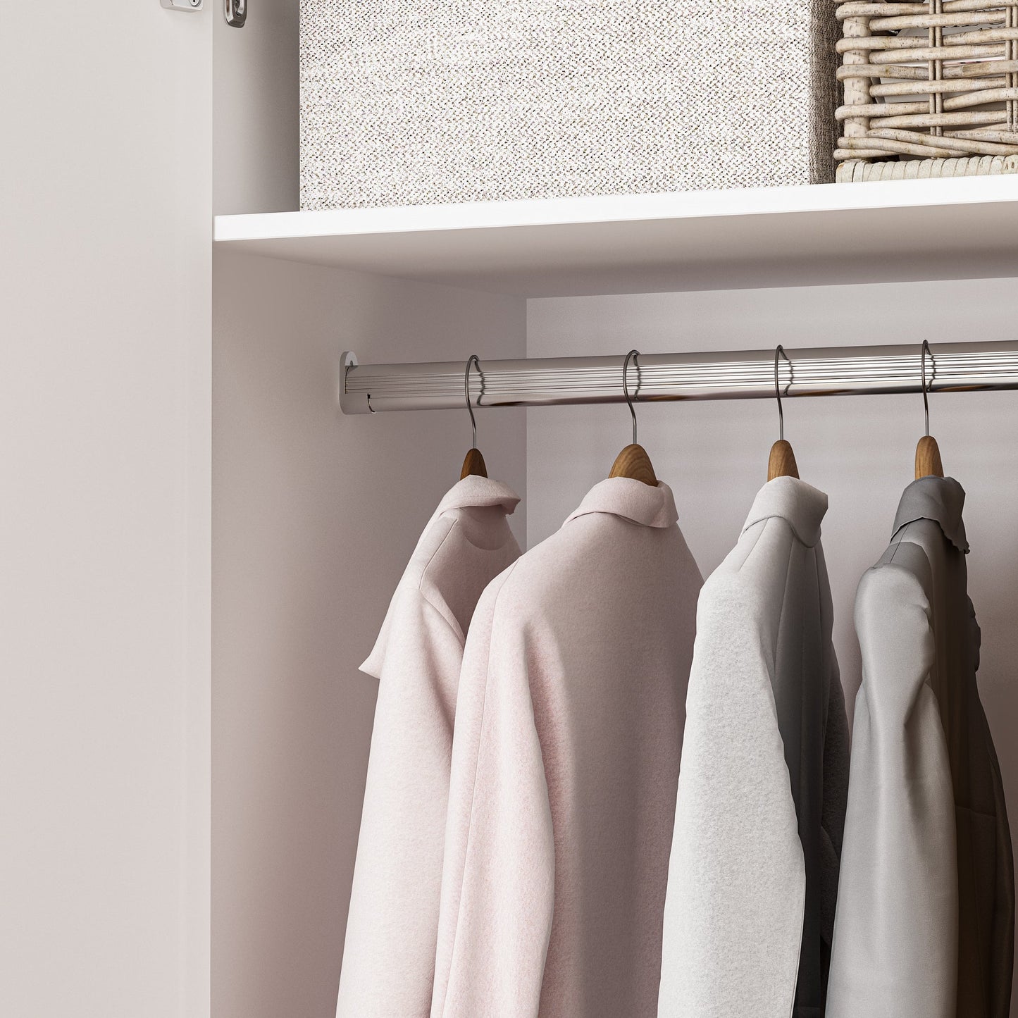 Armoire moderne grand placard de rangement 2 portes 2 tiroirs