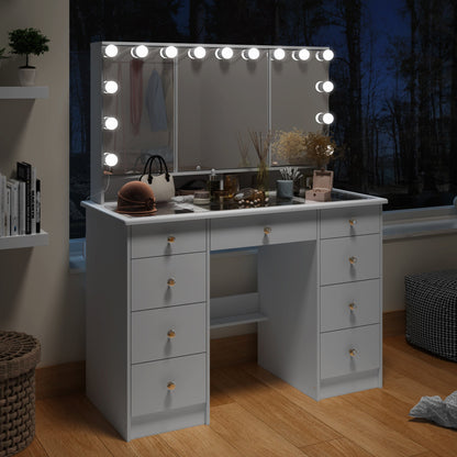 Coiffeuse avec miroir et lampe