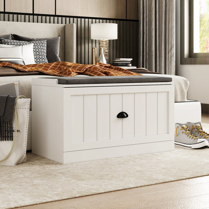 Meuble d'entrée avec étagère, rangement à chaussures et armoire à manteaux.