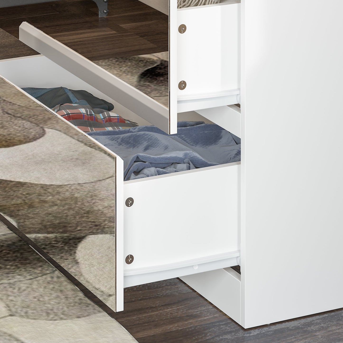 Armoire en bois massif et en panneaux de particules