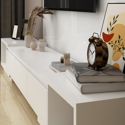 Meuble TV large, meuble multimédia, meuble TV à largeur réglable pour salon