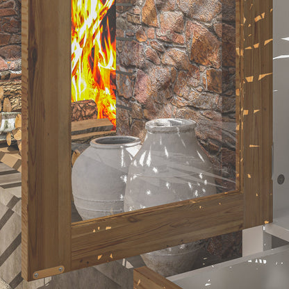 Bibliothèque de style Mid-Century avec tiroirs et portes vitrées