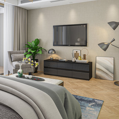 Commode moderne à 6 tiroirs, style minimaliste et contemporain, idéale pour la chambre ou le salon.