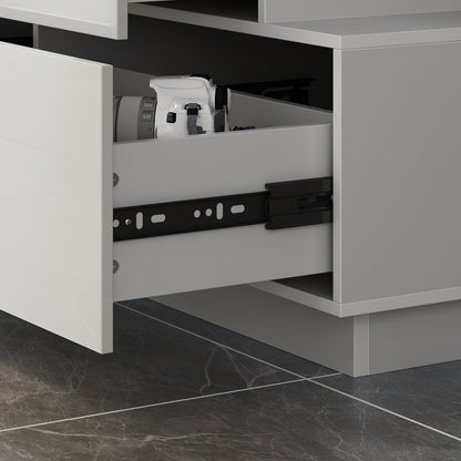 Commode double laquée brillante, buffet à 6 tiroirs pour salon