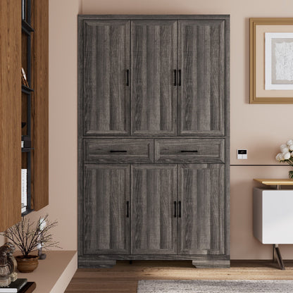 Meuble de rangement modulaire élégant : design épuré et combinaison de compartiments ouverts et fermés.