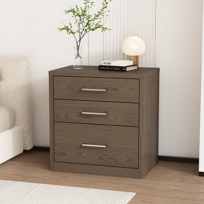 Table de chevet à 3 tiroirs avec compartiment caché