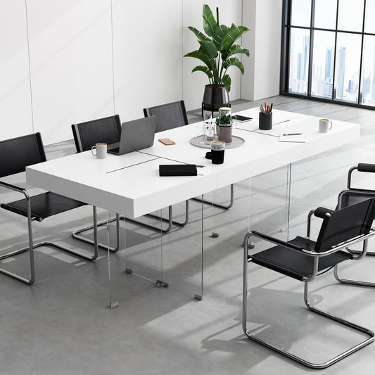 Bureau à piètement en verre