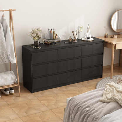 Buffet large à trois tiroirs avec rangement et 9 tiroirs